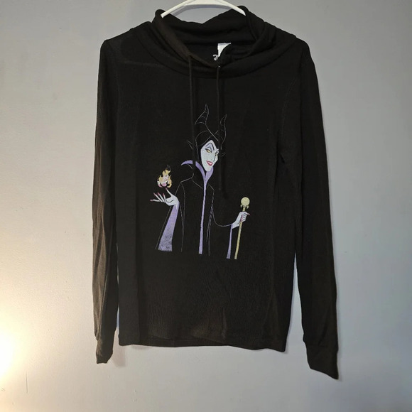 🆕Disney Princesses Minimal Maleficent Cowl Neck Long Sleeve Top, XS NWT - Picture 3 of 6